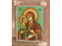 Icoană ortodoxă în tempera a Maicii Domnului cu Pruncul
