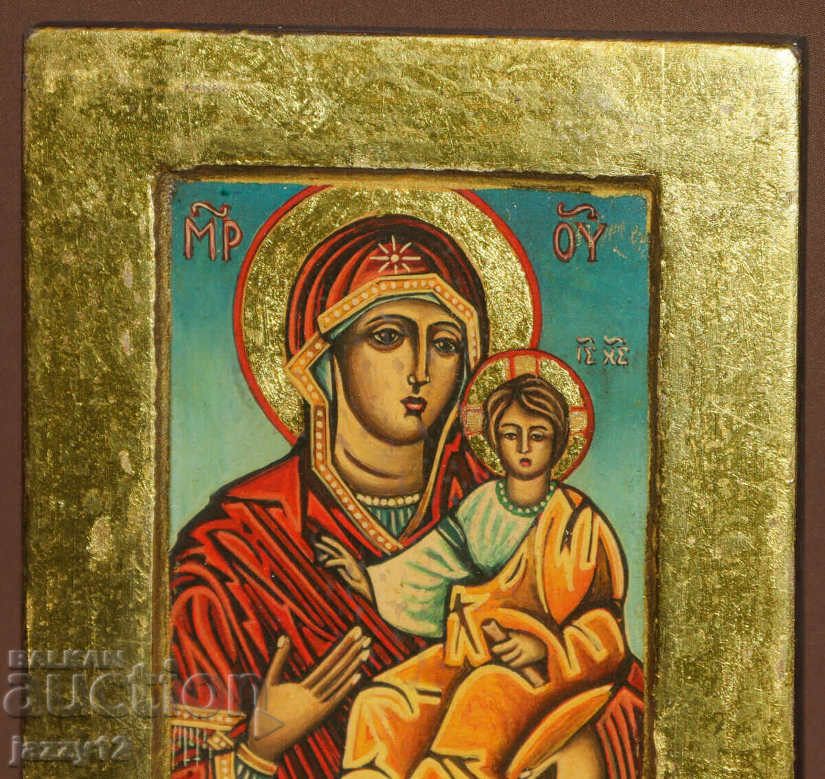 Auction  Orthodox icon tempera Theotokos Hodegetria