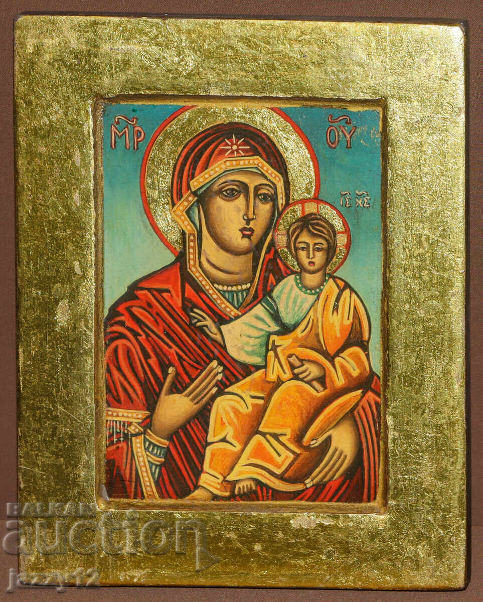 Orthodox icon tempera Theotokos Hodegetria
