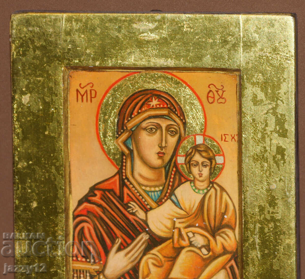 Auction  Orthodox icon tempera Theotokos with the Child