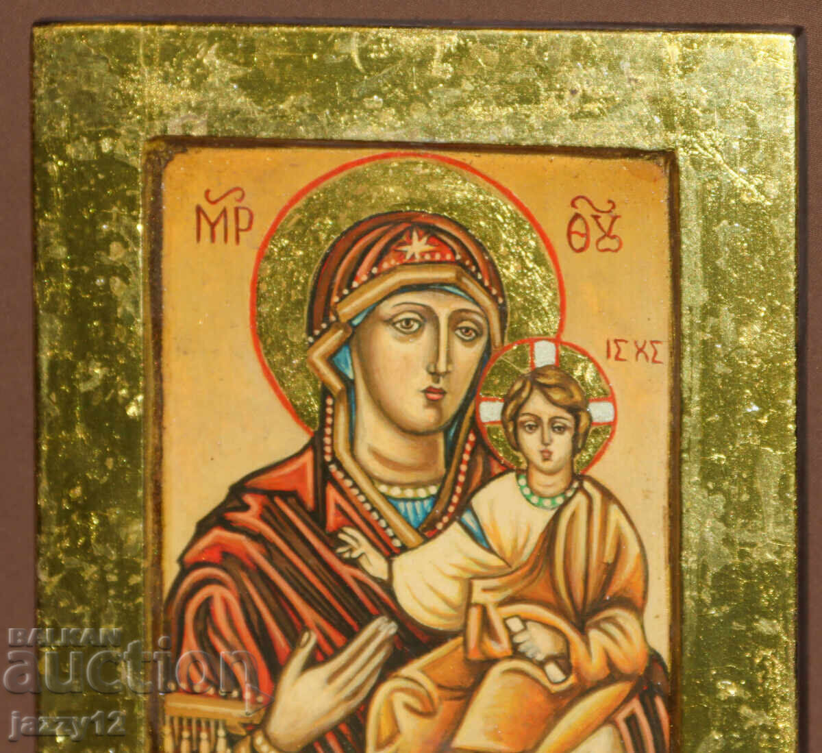 Auction  Orthodox icon tempera Theotokos Hodegetria