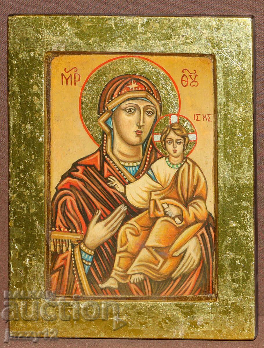 Orthodox icon tempera Theotokos Hodegetria