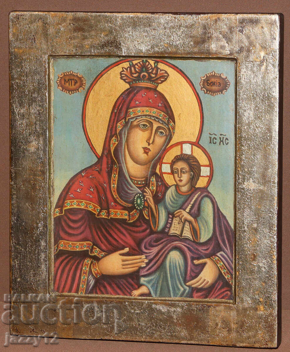 Orthodox icon tempera Theotokos with the Child with price 130.00 BGN | € 66.47