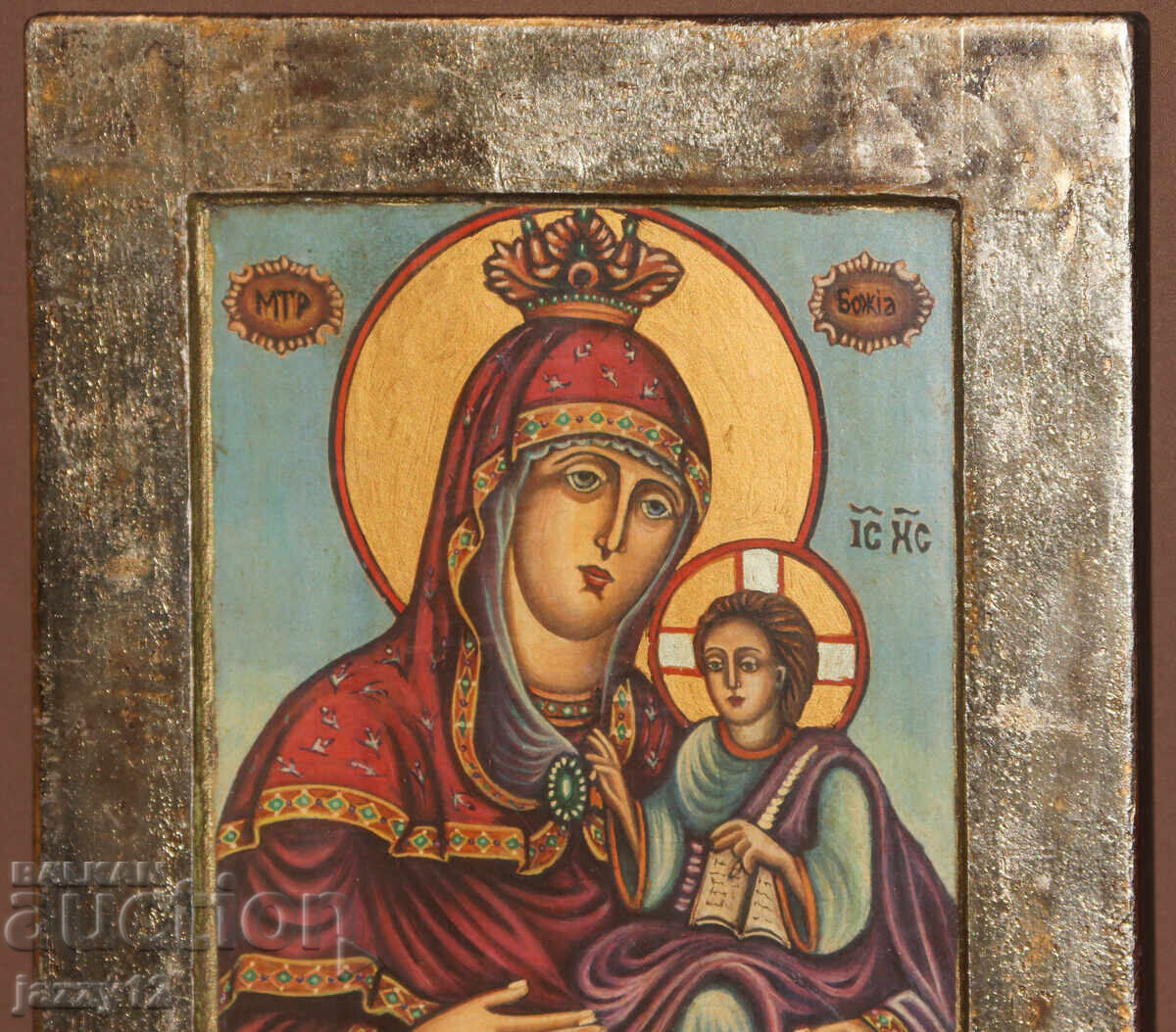 Auction  Orthodox icon tempera Theotokos with the Child