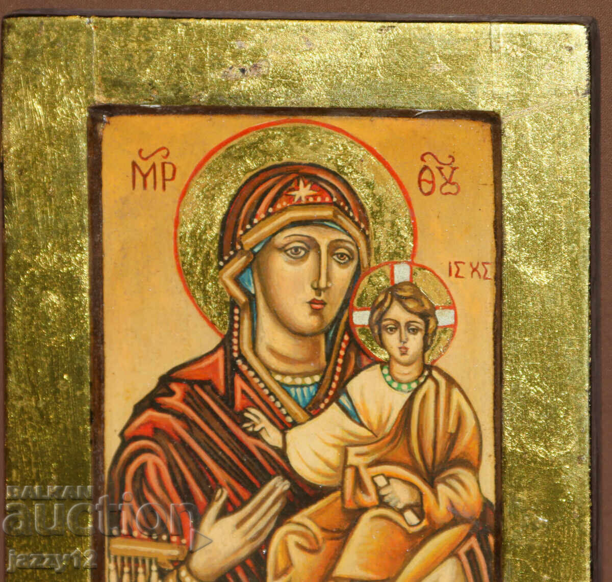 Auction  Orthodox icon tempera Theotokos with the Child