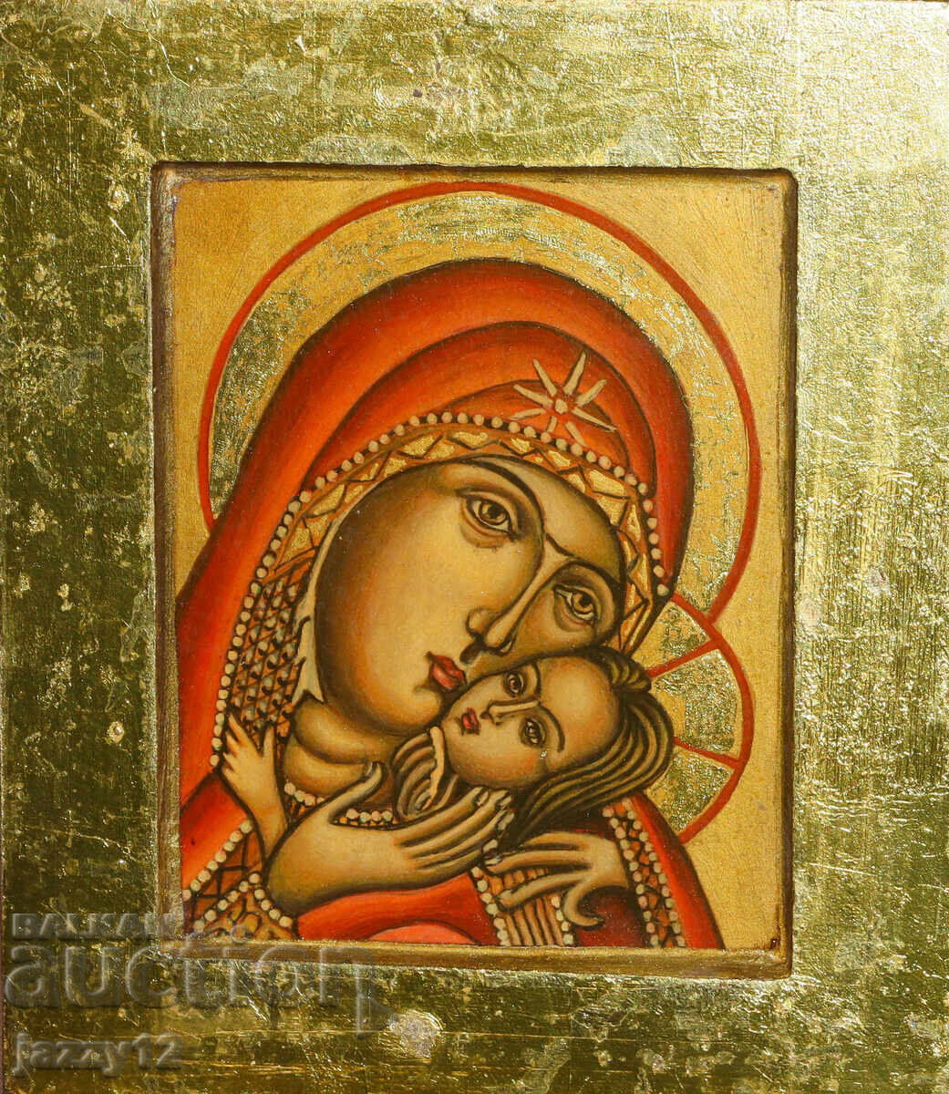 Orthodox Icon Tempera Virgin Eleusa with price 130.00 BGN | € 66.47
