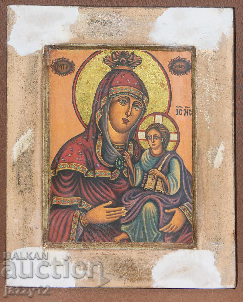 Orthodox icon tempera Theotokos with the Child