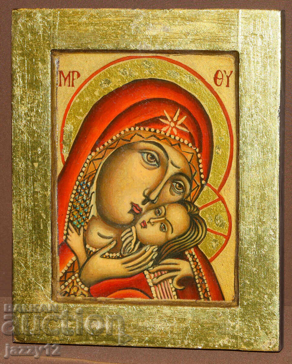 Православна икона темпера Богородица Елеуса