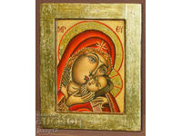 Icoană ortodoxă tempera Maica Domnului Eleusa