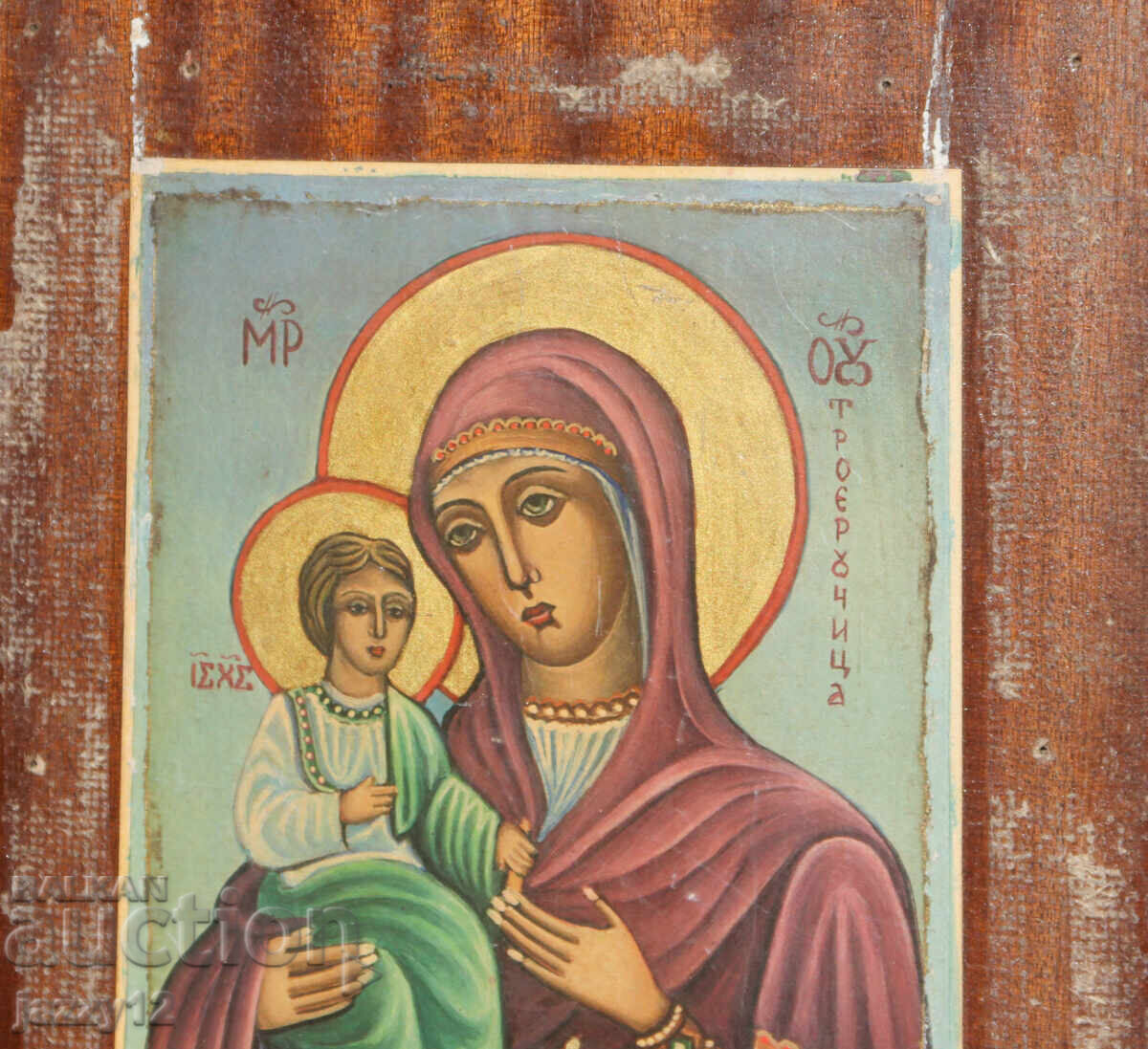 Auction  Orthodox icon tempera Theotokos with the Child