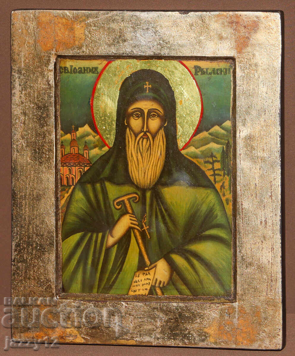Православна икона темпера Св. Иван Рилски Чудотворец Православна икона темпера Св. Иван Рилски Чудотворец