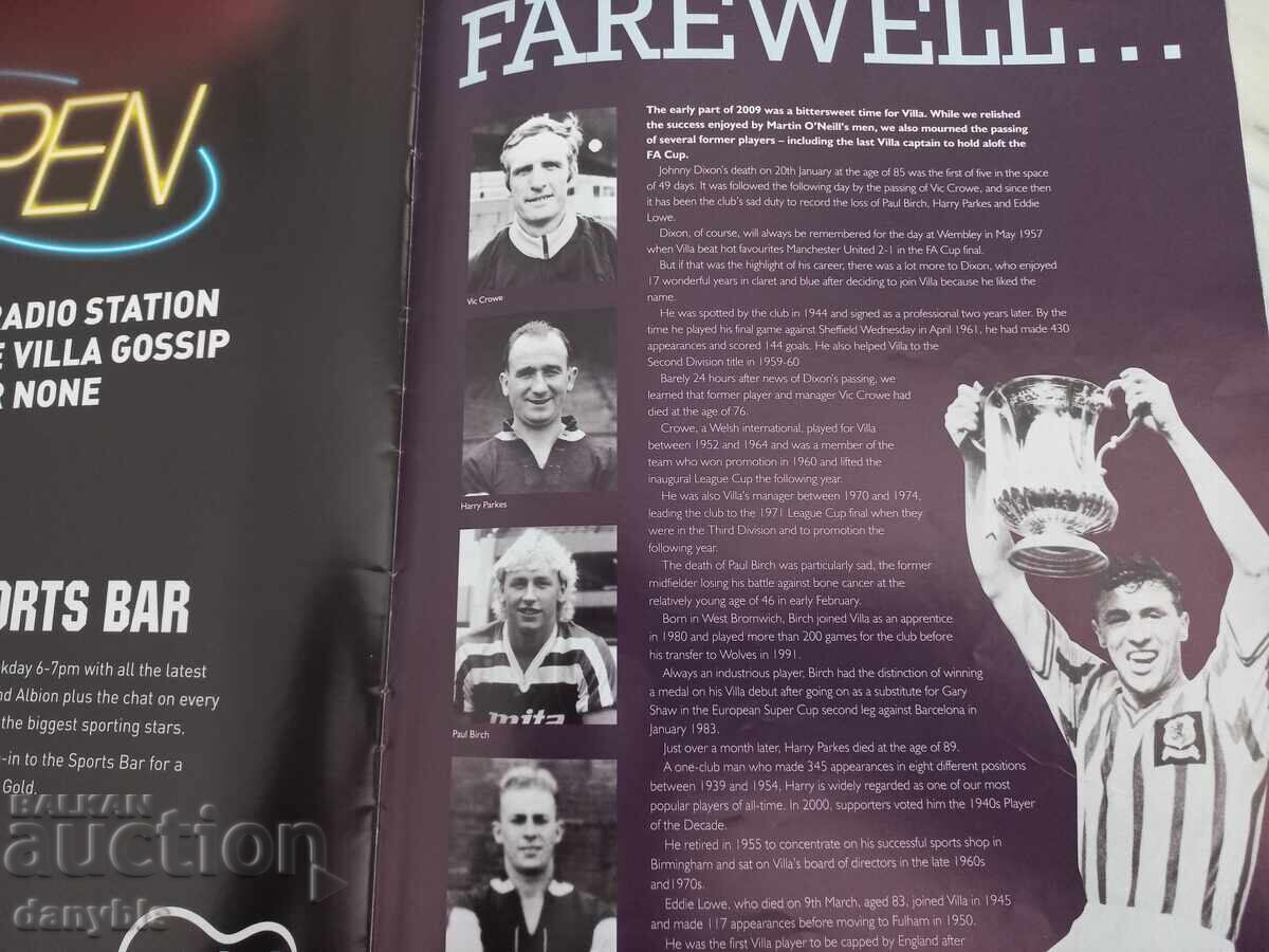 Auction  Football Magazine - Aston Villa