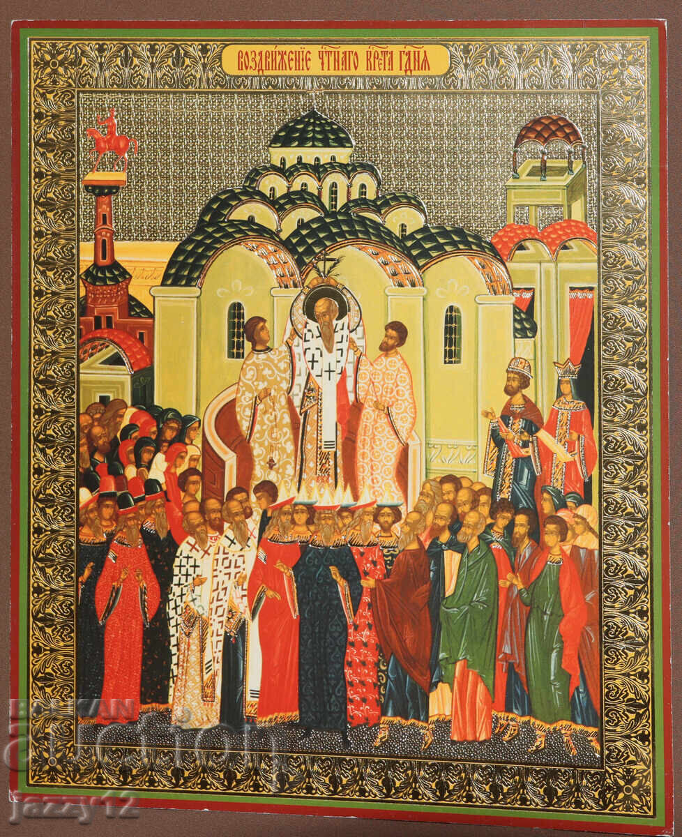 Икона литография Въздвижение на Светия кръст Икона литография Въздвижение на Светия кръст