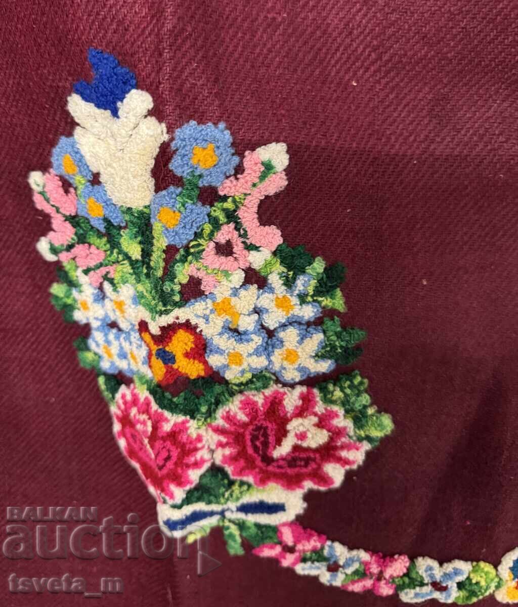 Woolen women's apron with ruffled embroidery, folk costume with price 30.00 BGN | € 15.34 Woolen women's apron with ruffled embroidery, folk costume with price 30.00 BGN | € 15.34