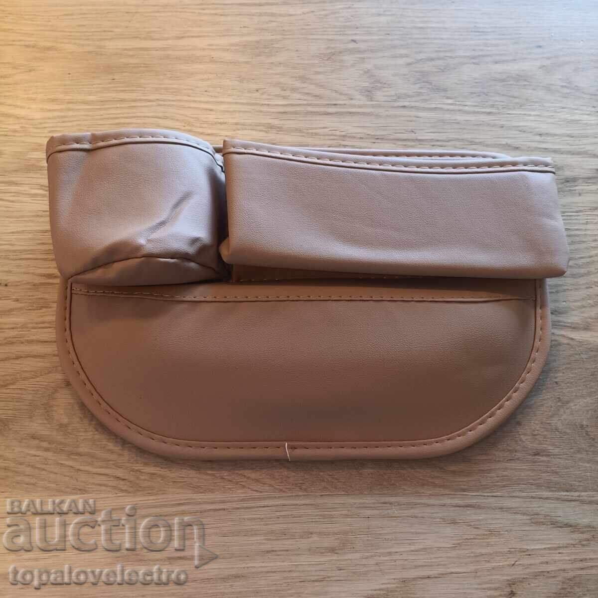 НОВ! Страничен органайзер за автомобилна седалка, кафяв, еко - 7