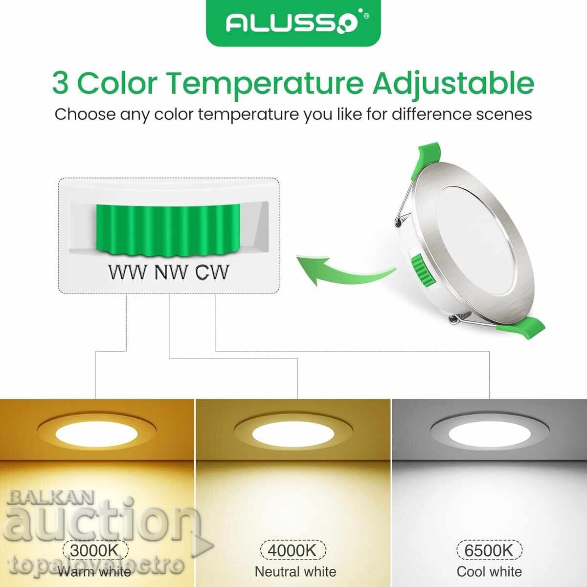 NEW! LED Spotlights 4W, dimmable, adjustable light, 12 pcs with price 34.00 BGN | € 17.38