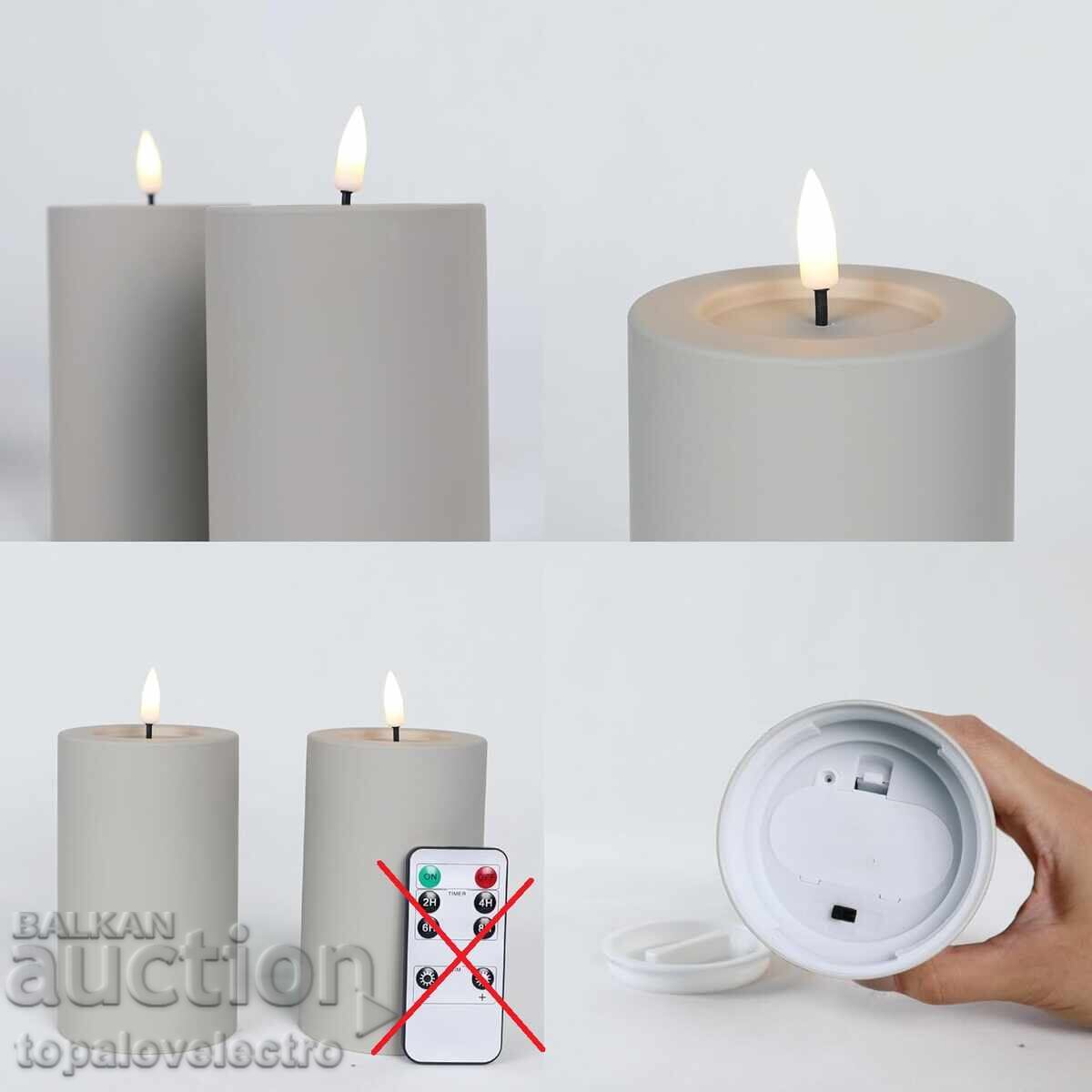 Waterproof LED candles with batteries, 2 pieces in a set with price 9.00 BGN | € 4.60 Waterproof LED candles with batteries, 2 pieces in a set with price 9.00 BGN | € 4.60