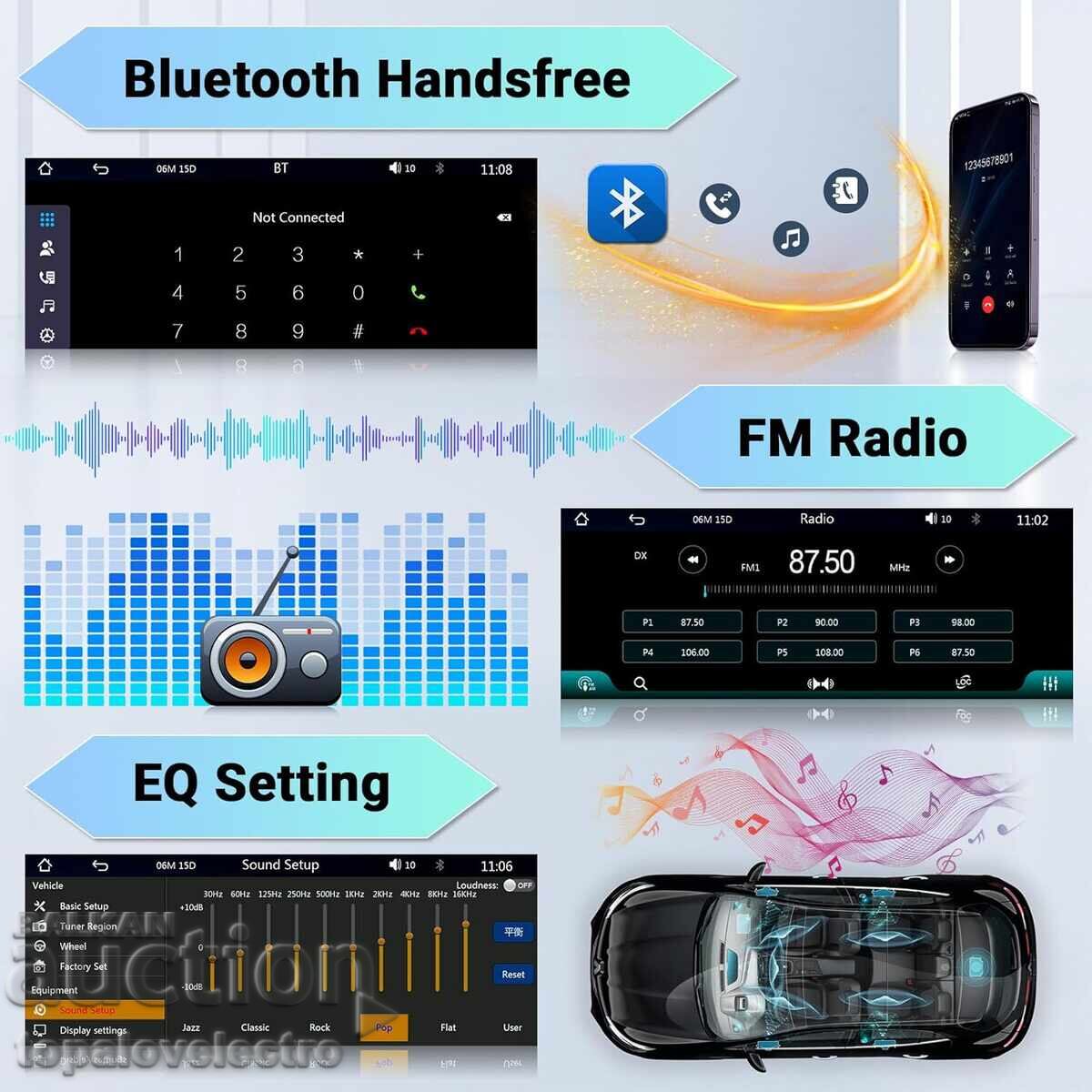Auction  Hikity 1 DIN Car Radio with CarPlay / Android Auto and [missing characters - likely a feature or specification]