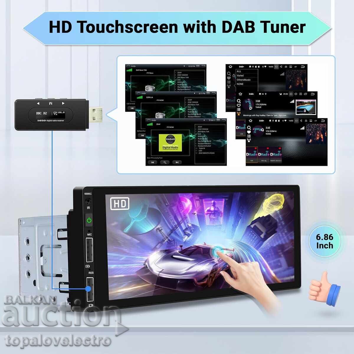 Hikity 1 DIN Car Radio with CarPlay / Android Auto and [missing characters - likely a feature or specification] - 5