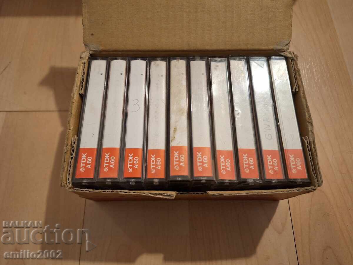 Audio cassettes in a box, 10 pieces Audio cassettes in a box, 10 pieces