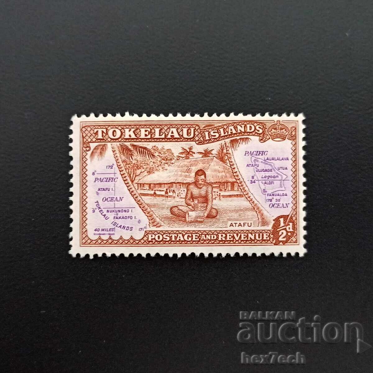 Токелау 1948 1/2 пени Токелау 1948 1/2 пени