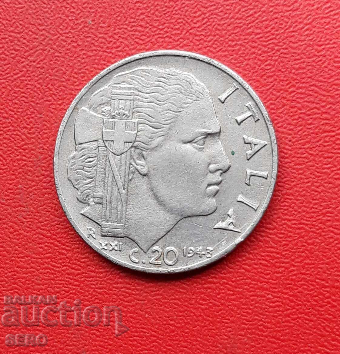 Italy - 20 Centesimi 1943 Year XXI Italy - 20 Centesimi 1943 Year XXI