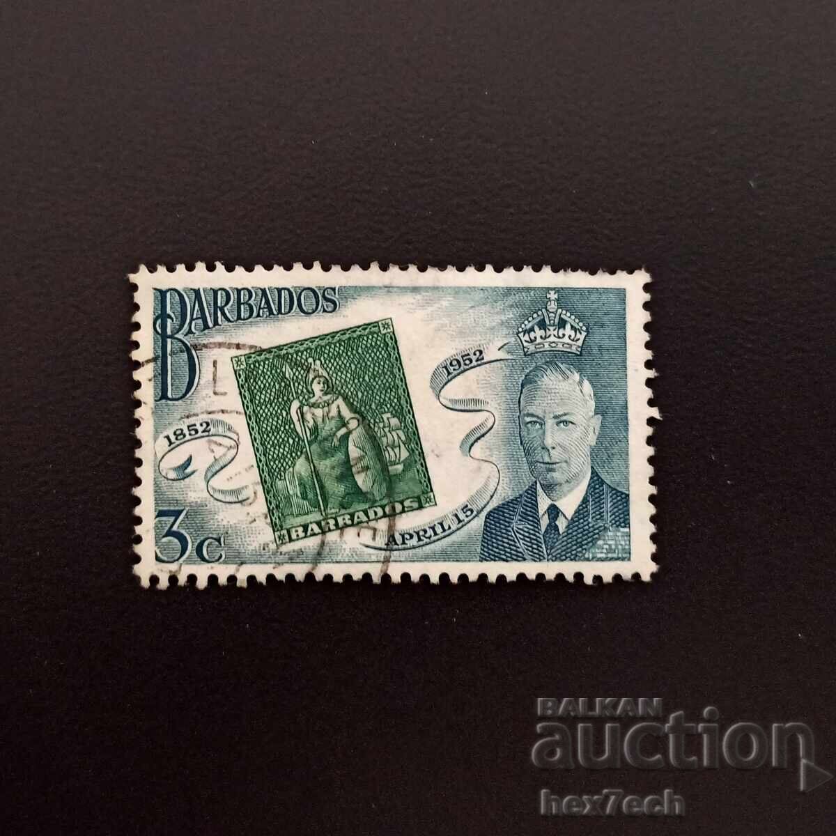 Барбадос 1952 3 цента 100 годишнина Барбадоски марки