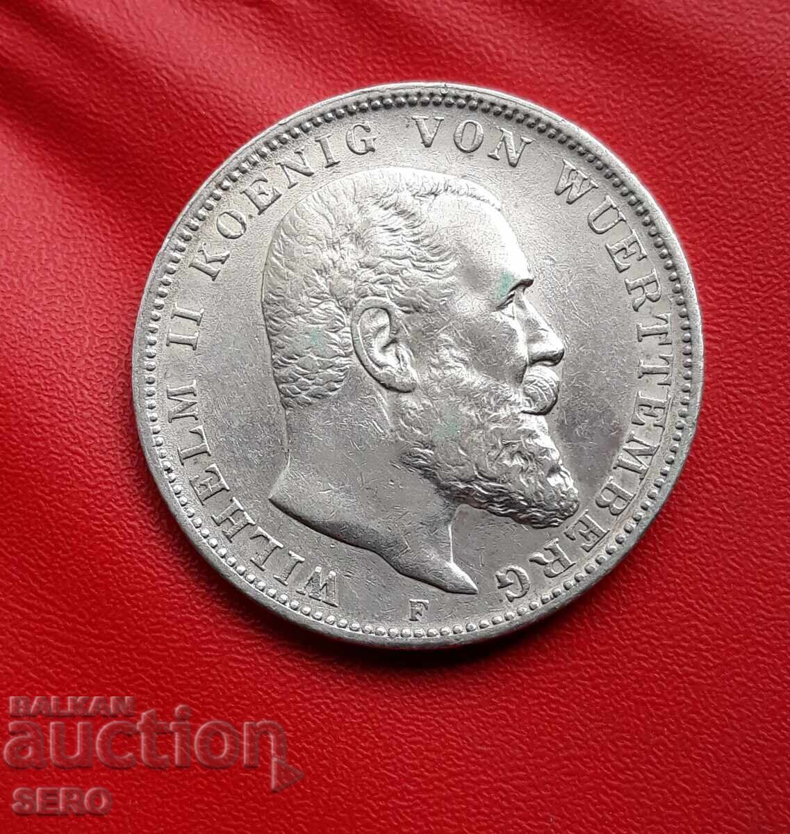 Германия-Вюртенберг-3 марки 1909 с цена 79.00 лв. | € 40.39