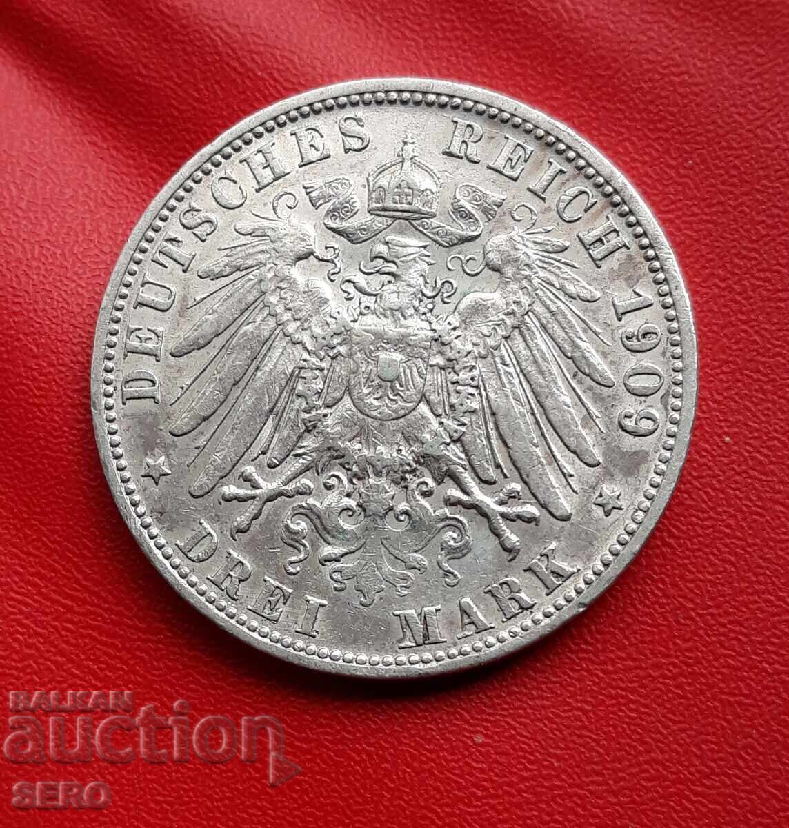 Германия-Вюртенберг-3 марки 1909