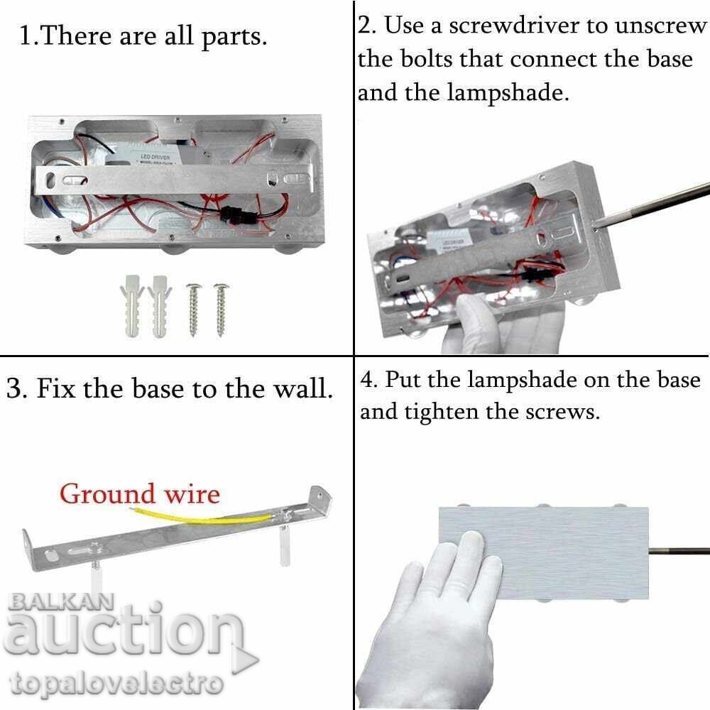 Auction NEW! LED Wall Lamp, Up & Down, 18W Auction NEW! LED Wall Lamp, Up & Down, 18W