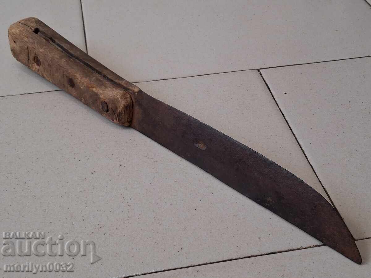Παλιό χειροποίητο σφυρήλατο μαχαίρι βοσκού με σφραγίδα - 5