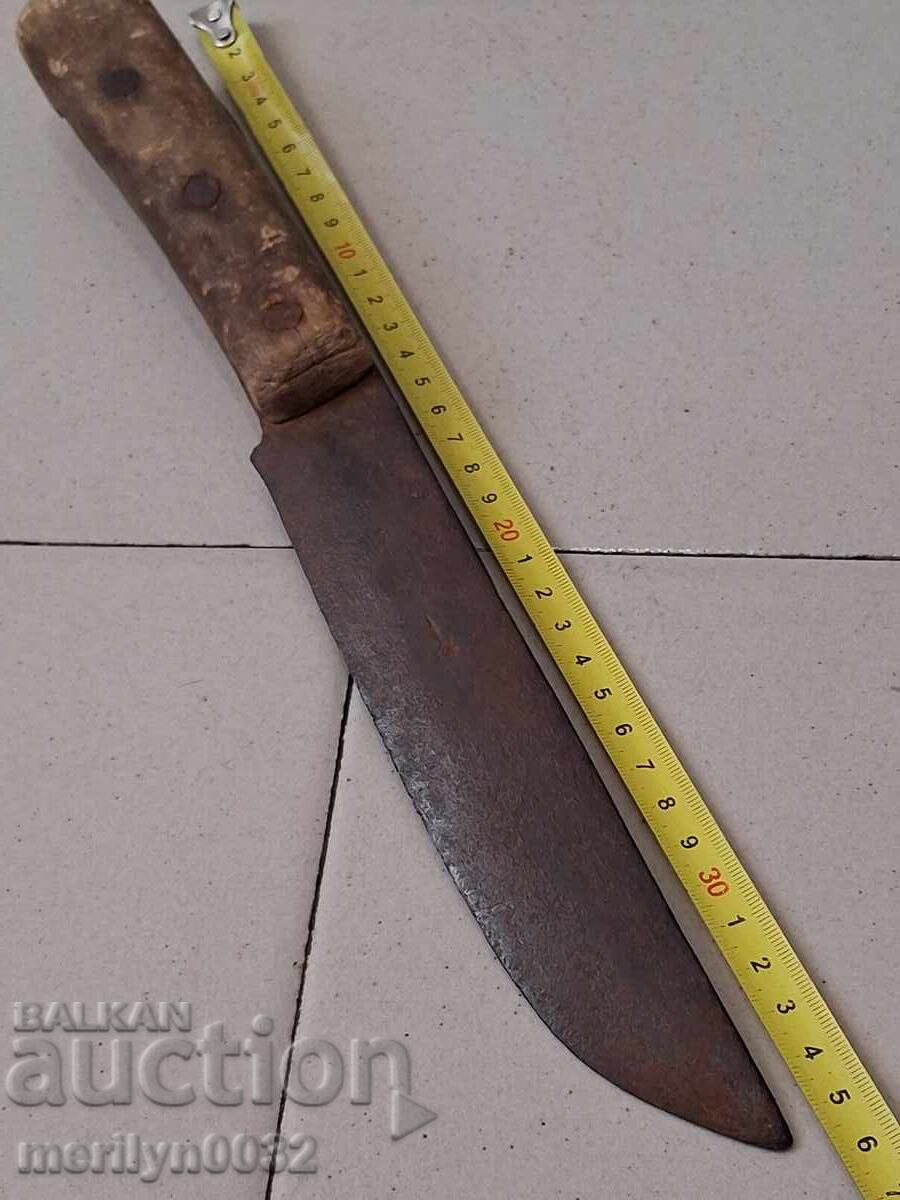 Παλιό χειροποίητο σφυρήλατο μαχαίρι βοσκού με σφραγίδα - 7