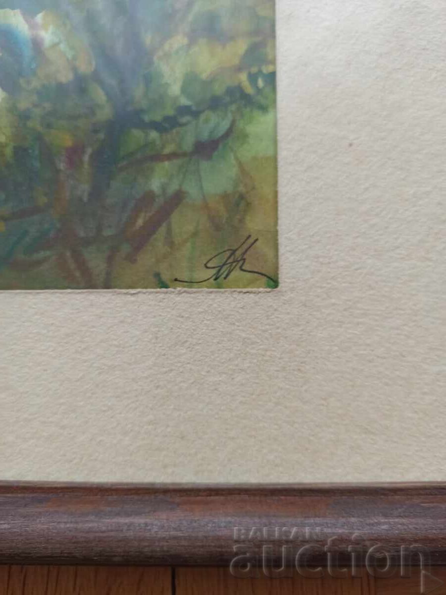 Δημοπρασία Α. Καsabova, όμορφο τοπίο με ακουαρέλα, υπογεγραμμένο