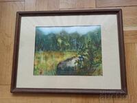 Α. Καsabova, όμορφο τοπίο με ακουαρέλα, υπογεγραμμένο