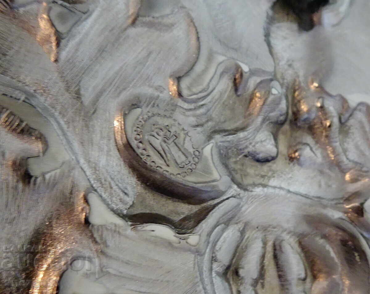 Калаена чиния,пано,Рицар,щит,Лъв,Лебед,600 гр.,барок. - 5