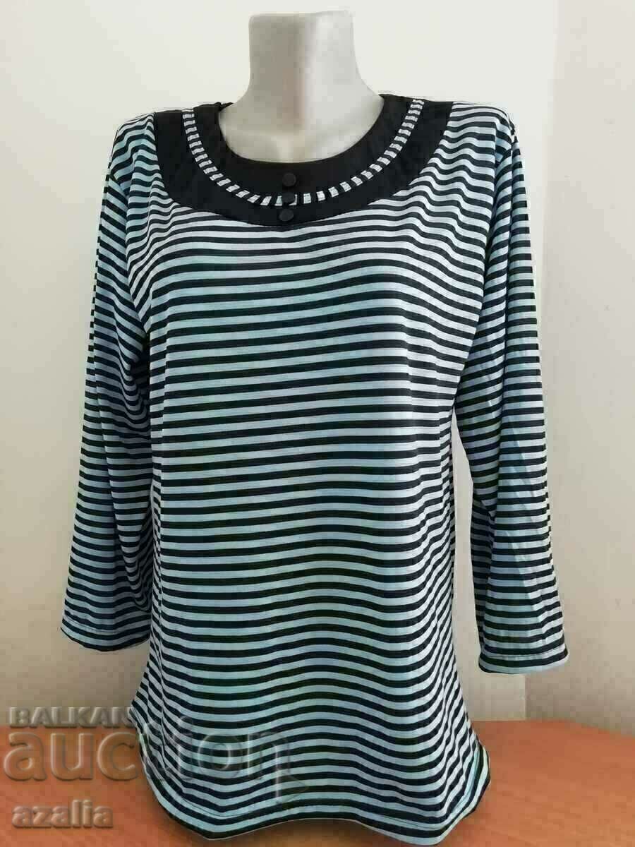 Blue and black stripes long sleeve blouse, new with price 15.00 BGN | € 7.67 Blue and black stripes long sleeve blouse, new with price 15.00 BGN | € 7.67