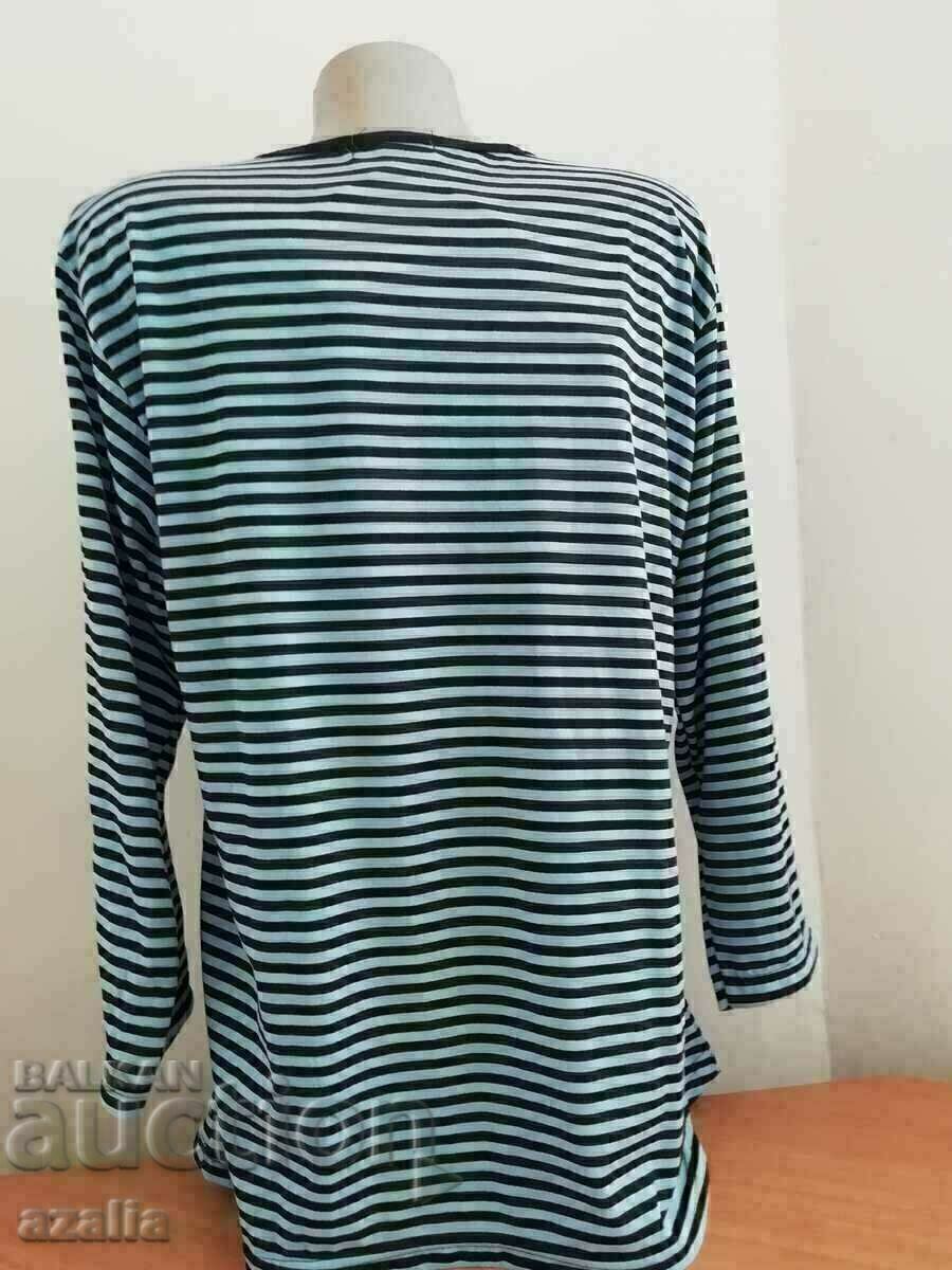 Auction Blue and black stripes long sleeve blouse, new Auction Blue and black stripes long sleeve blouse, new