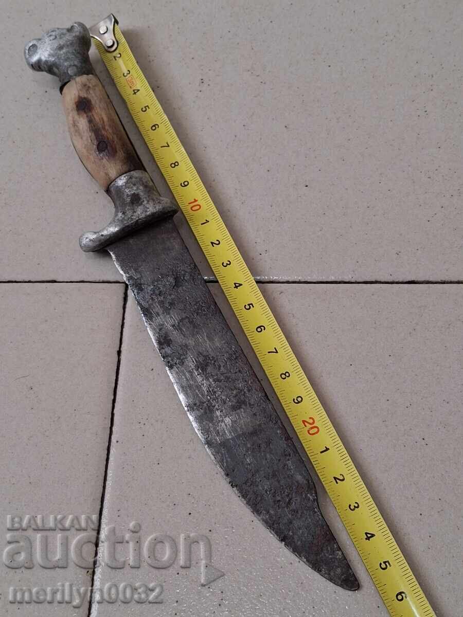 Σταθερό μαχαίρι με λαβή από κέρατο και κεφαλή λιονταριού - 7 Σταθερό μαχαίρι με λαβή από κέρατο και κεφαλή λιονταριού - 7