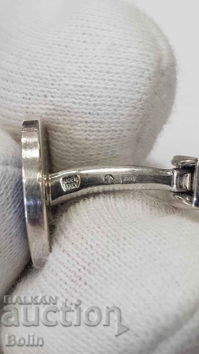 Κομψά αυθεντικά ασημένια μανικετόκουμπα BVLGARI ITALY - 5 Κομψά αυθεντικά ασημένια μανικετόκουμπα BVLGARI ITALY - 5