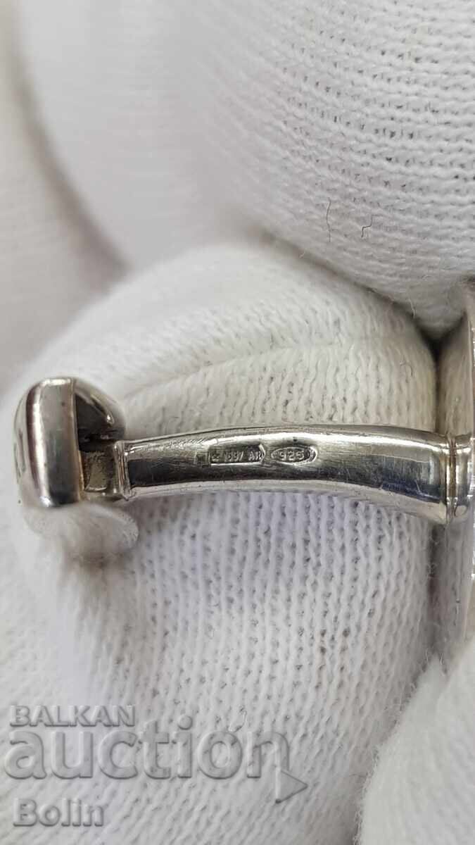 Κομψά αυθεντικά ασημένια μανικετόκουμπα BVLGARI ITALY - 6 Κομψά αυθεντικά ασημένια μανικετόκουμπα BVLGARI ITALY - 6