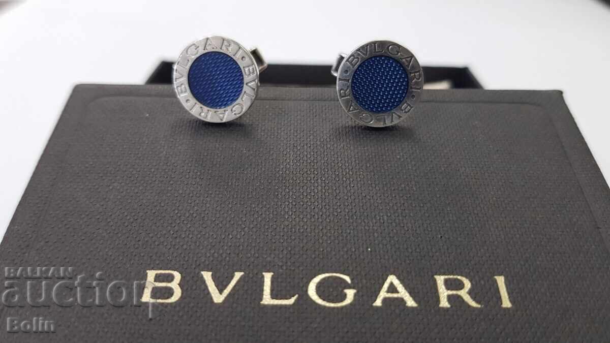 Κομψά αυθεντικά ασημένια μανικετόκουμπα BVLGARI ITALY Κομψά αυθεντικά ασημένια μανικετόκουμπα BVLGARI ITALY