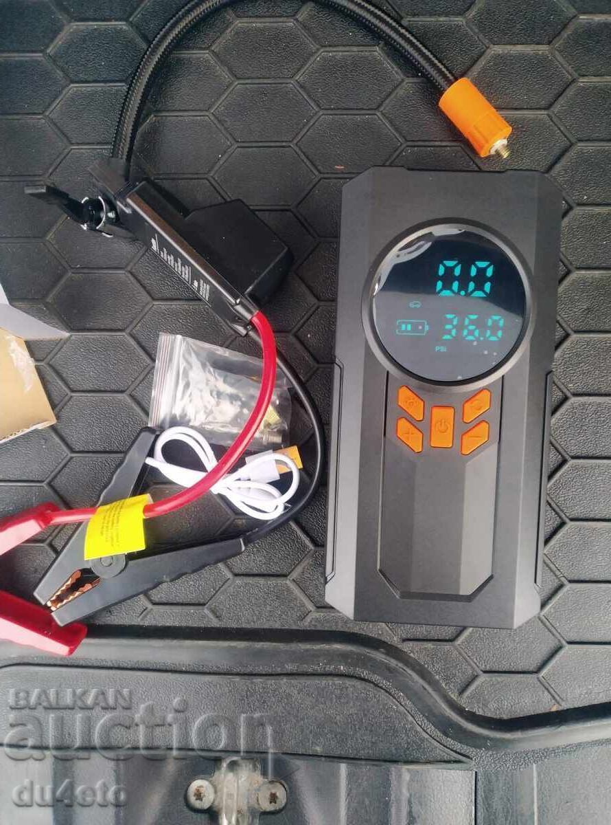 Demaror auto, power bank 4 în 1, Compresor, Lanternă, Baterie 6 - 6