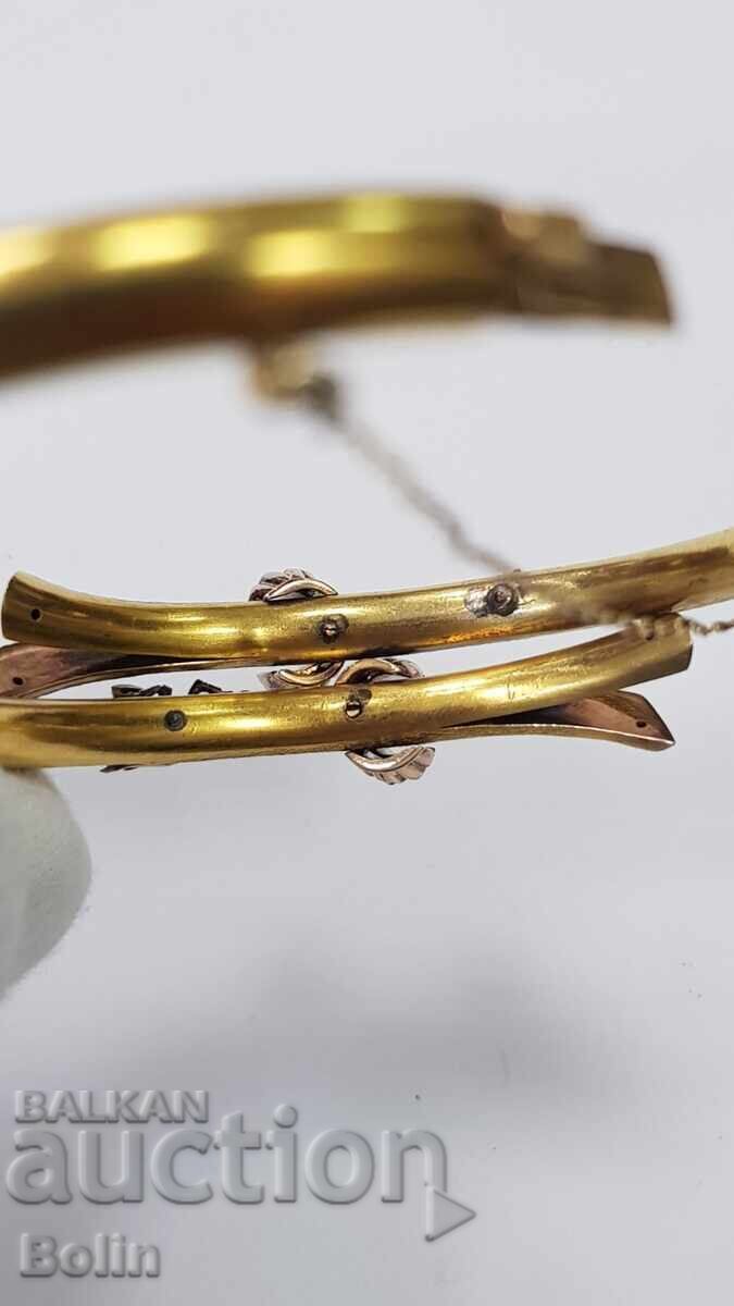 Уникална Викторианска златна гривна с рубин и диаманти 19 в. - 5 Уникална Викторианска златна гривна с рубин и диаманти 19 в. - 5