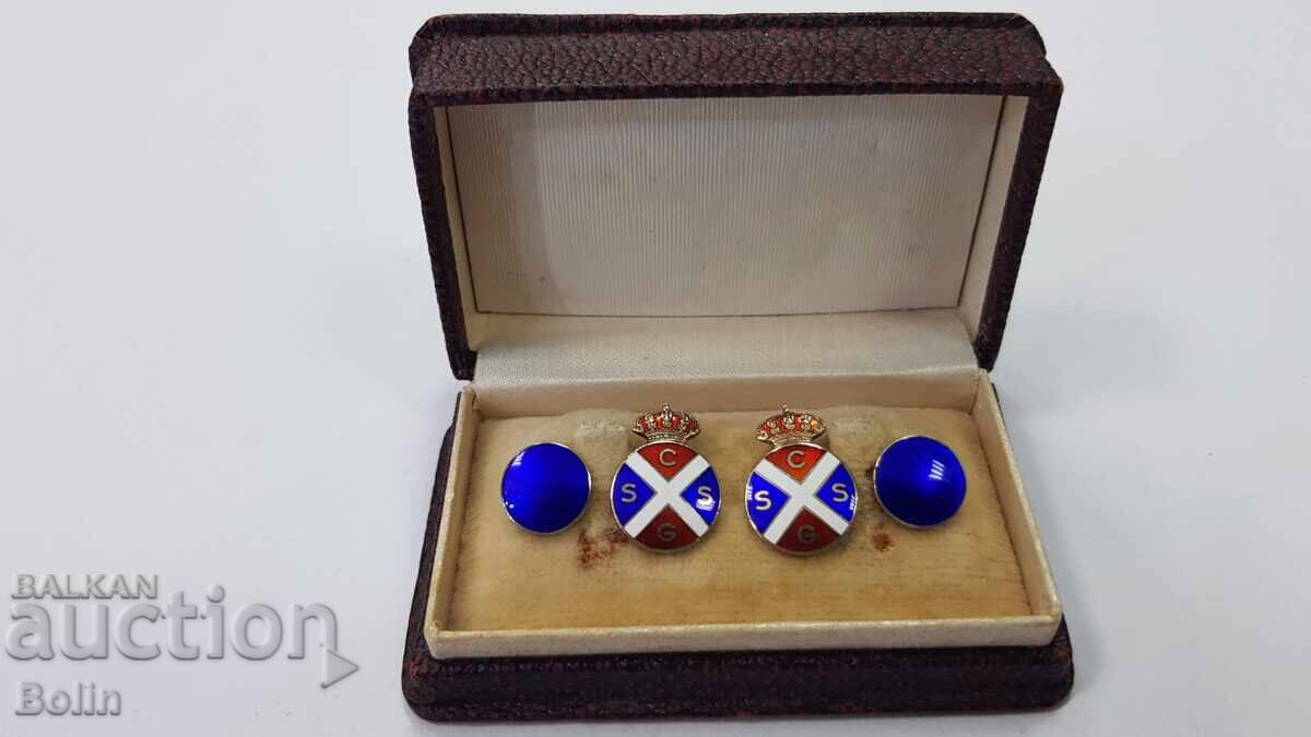 Доставка на Сребърни ръкавели с емайл и позлата оригинална кутия Европа Доставка на Сребърни ръкавели с емайл и позлата оригинална кутия Европа