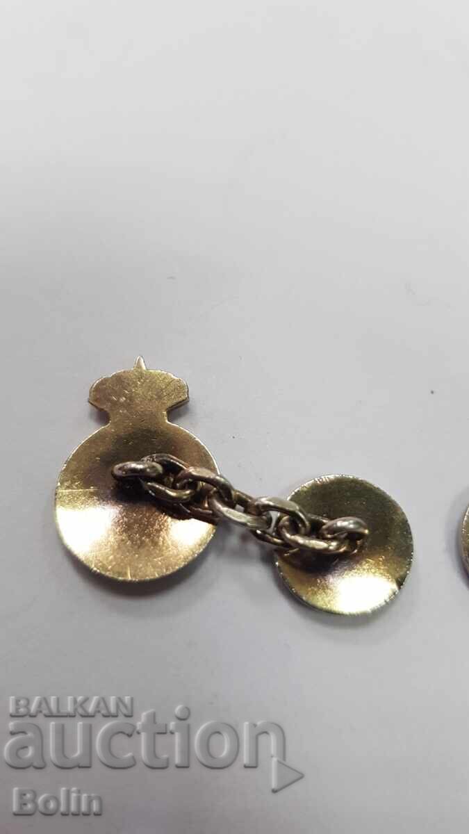 Сребърни ръкавели с емайл и позлата оригинална кутия Европа - 5 Сребърни ръкавели с емайл и позлата оригинална кутия Европа - 5