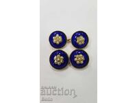 Butoni argint placati cu aur, email, frumos lucrati, LONDON 1900-1920