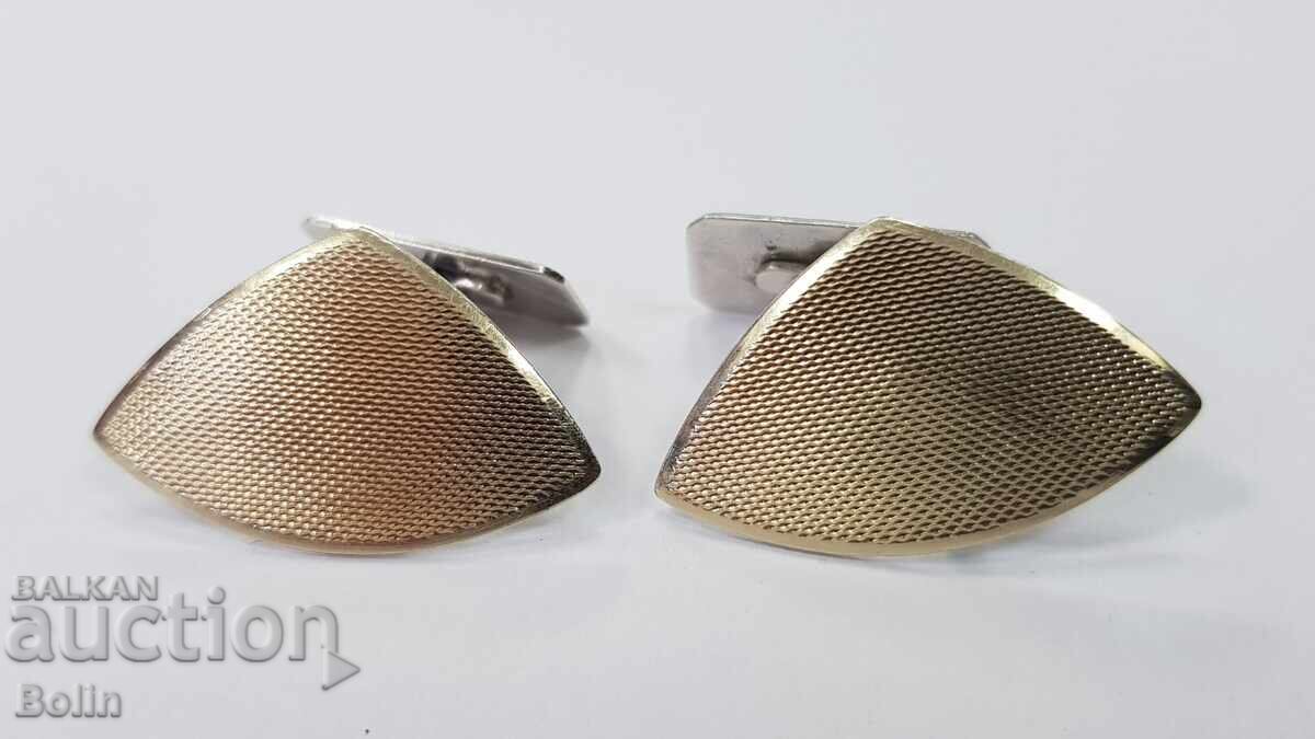 Аукцион Сребърни позлатени ръкавели Art Deco 835 пр. Европа