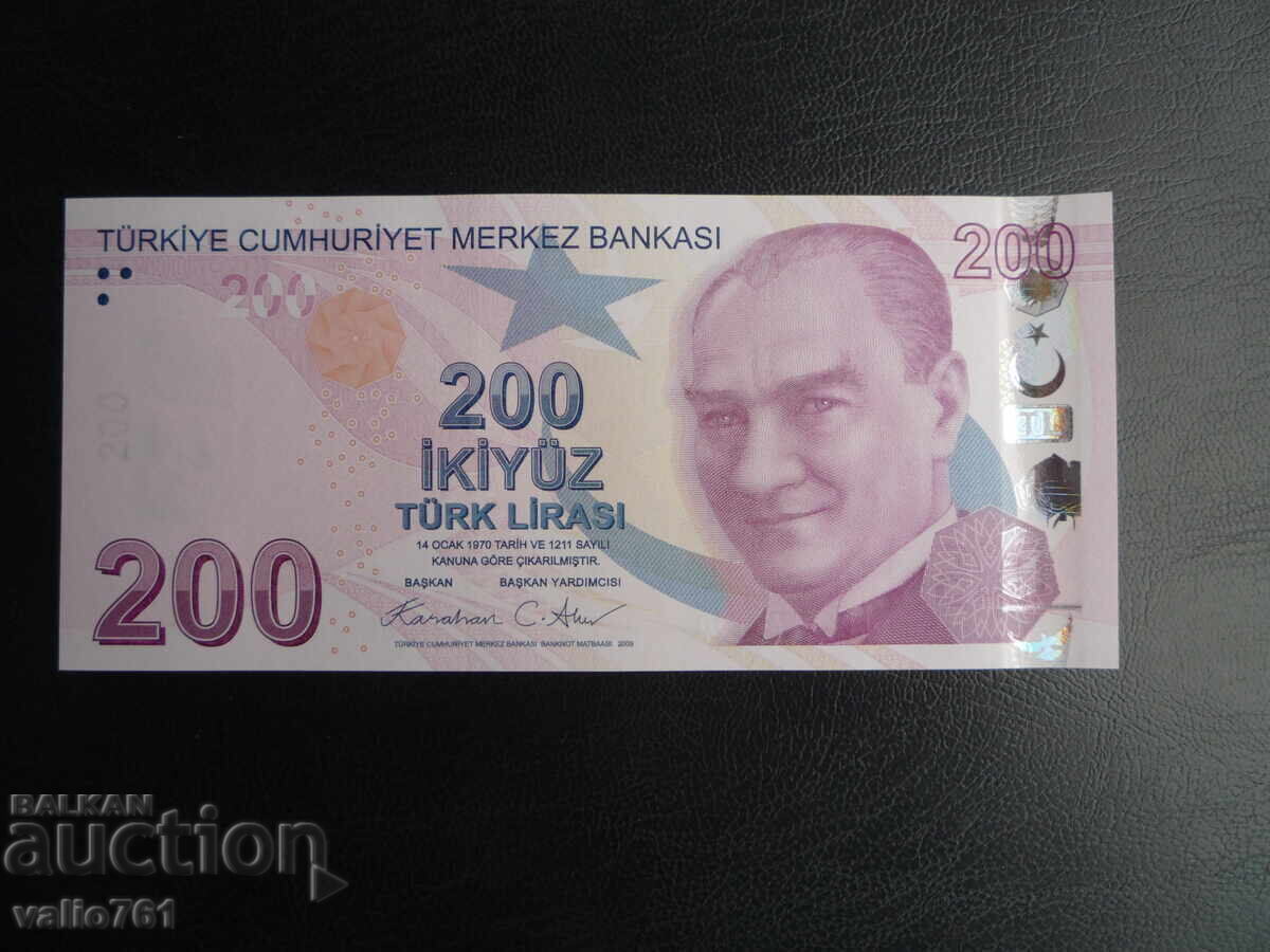 ΤΟΥΡΚΙΑ 200 ΛΙΡΕΣ 2009 (2024) ΝΕΟ UNC