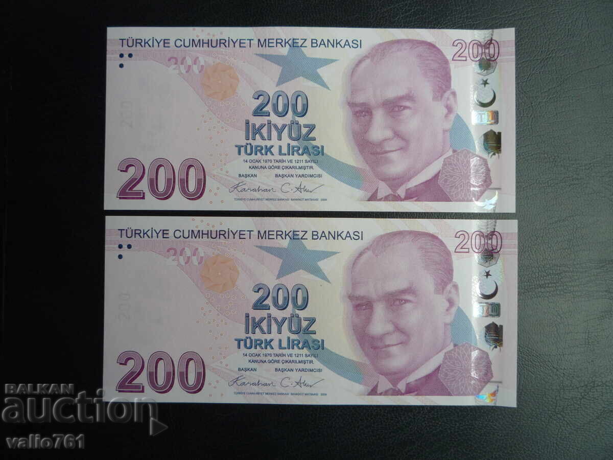 ΤΟΥΡΚΙΑ 2x200 ΛΙΡΕΣ ΣΕΙΡΑ ΝΟΥΜΕΡΑ 2009 (2024) ΚΑΙΝΟΥΡΓΙΑ UNC ΤΟΥΡΚΙΑ 2x200 ΛΙΡΕΣ ΣΕΙΡΑ ΝΟΥΜΕΡΑ 2009 (2024) ΚΑΙΝΟΥΡΓΙΑ UNC