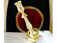 Sfeșnic de bronz 25 cm, 490 g, stil victorian